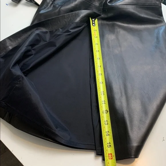 Danier Black Italian Leather Maxi  Skirt, Fully Lined, Kick Slit - Picture 7 of 11